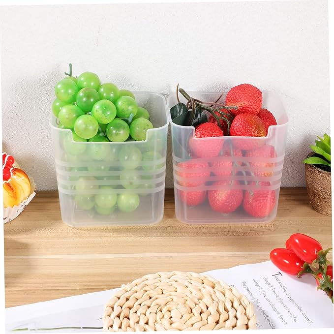 Garneck 8pcs Translucent Fridge Side Door Storage Box Food-Grade Refrigerator Organizer Bins for Vegetables Fruits and Spices Space-Saving Kitchen Storage