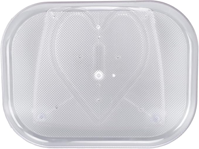 Cryfokt Clear Lazy Susan Organizer for Refrigerator, 360 Turntable Refrigerator Organizer, Anti Slip Rectangular Swivel Spinning Fridge Shelf for Household Kitchen (L)