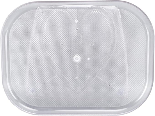 Cryfokt Clear Lazy Susan Organizer for Refrigerator, 360 Turntable Refrigerator Organizer, Anti Slip Rectangular Swivel Spinning Fridge Shelf for Household Kitchen (L)