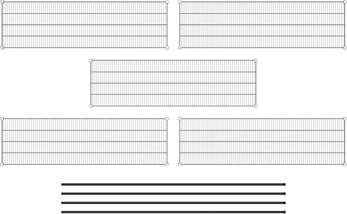 Commercial NSF Listed Black Epoxy Stationary Wire Shelving Kit 21" x 72" x 96", with 5 Shelves Perfect for Warehouse, Walk-in Refrigerator, Freezer, Grocery Store, Restaurant, Dishroom
