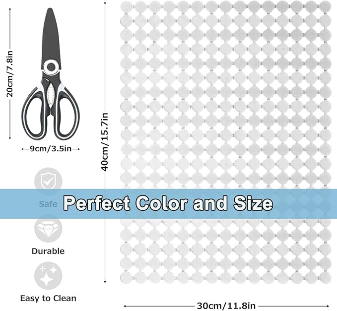Kitchen Sink Mat for Stainless Steel/Ceramic Sinks,2 Pack Sink Protectors for Kitchen Sink with Scissors, Fast Draining,Easy to Clean,DIY Cut,15.7 X 11.8 Inch(Transparent)
