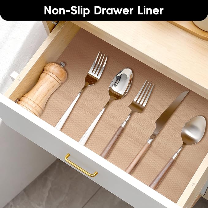 Shelf and Drawer Liner for Kitchen Cabinet，Non Adhesive Durable EVA Shelf Paper, Non Slip Waterproof Decorative Mats for Dresser Cupboard Refrigerator Bathroom Grip Shelves（Clear,12 in X 10 Ft ）