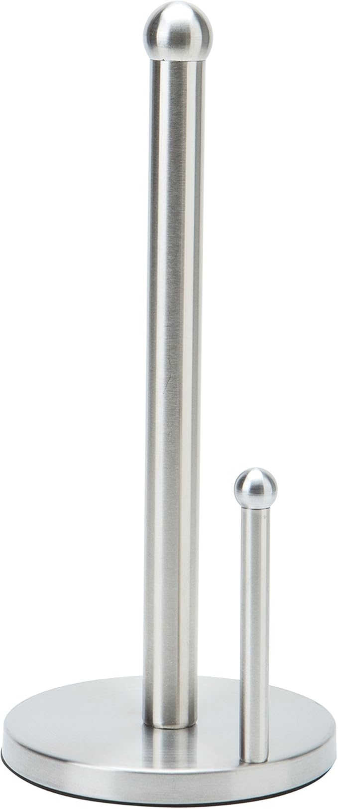 Kitchen Details Paper Towel Holder & Dispenser | Holds Standard Size Roll | Freestanding | Counter top | Weighted Base | Stainless Steel, 6.1"x 6.1"x 13.1"