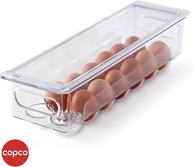 Copco Egg Fridge Bin, 16.5 x 4.7 x 4.2-Inch, Clear