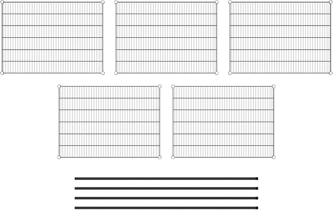 Commercial NSF Listed Black Epoxy Stationary Wire Shelving Kit 30" x 42" x 74", with 5 Shelves Perfect for Warehouse, Walk-in Refrigerator, Freezer, Grocery Store, Restaurant, Dishroom
