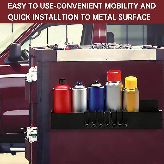 4 Pcs Magnetic Spray Can Holder, Magnet Toolbox Holder, Aerosol Spray Can Holder, Mechanic Paint Can Organizer, Tool Box Storage Rack for Garage Home Workspace