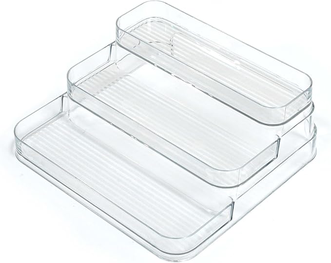 GREATLINK 3-Tier Acrylic Spice Rack Organizer for Cabinet and Kitchen – Cabinet & Countertop Storage for Spices, Seasonings, Pantry, Perfume & Medicine (1 Pack)