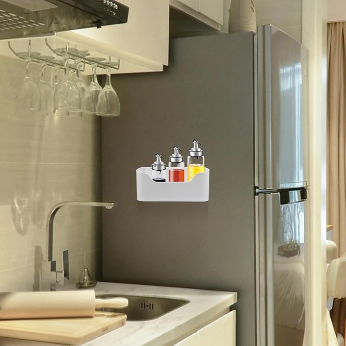 Cabinet Door Organizer Kitchen Storage Rack 2-Pack Adhesive Mounted Storage Sundries Organizer for Bathroom Bottles Spices Makeup 9.2X4.3X2.8 Inches