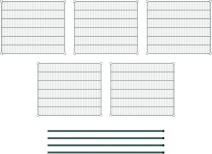 Commercial NSF Listed Green Epoxy Stationary Wire Shelving Kit 30" x 36" x 64", with 5 Shelves Perfect for Warehouse, Walk-in Refrigerator, Freezer, Grocery Store, Restaurant, Dishroom