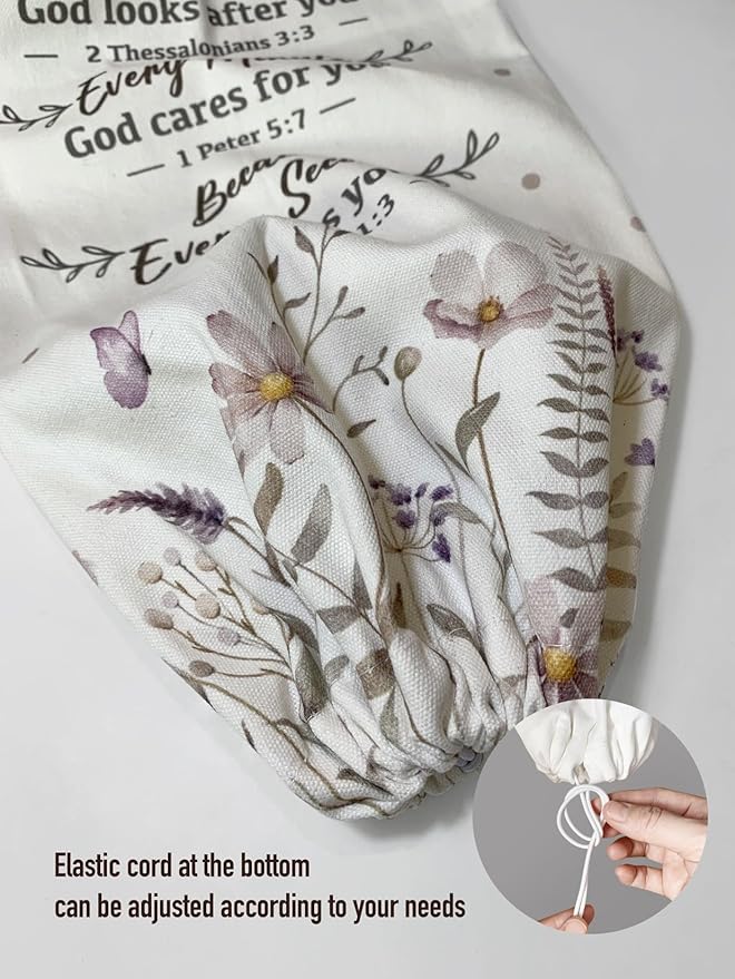 Hglian Bible Verse Faith Flower Plastic Bag Holder,Religious Motivational Grocery Bags Storage Extra Large