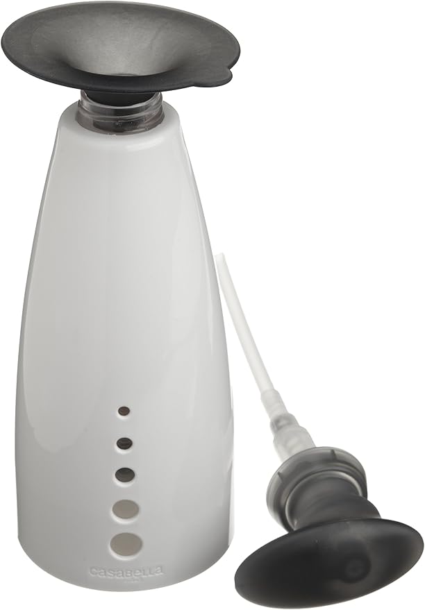 Casabella Sink Sider Multipurpose 14-oz. Soap Pump Bottle with Soap Filling Funnel, Gray/White
