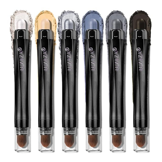 Neutral Eyeshadow Stick Makeup 6PCS Set, Metallic Shimmer Matte Cream Eye Shadow Eyeliner Brightener Pencil Crayon - Mermaidcore