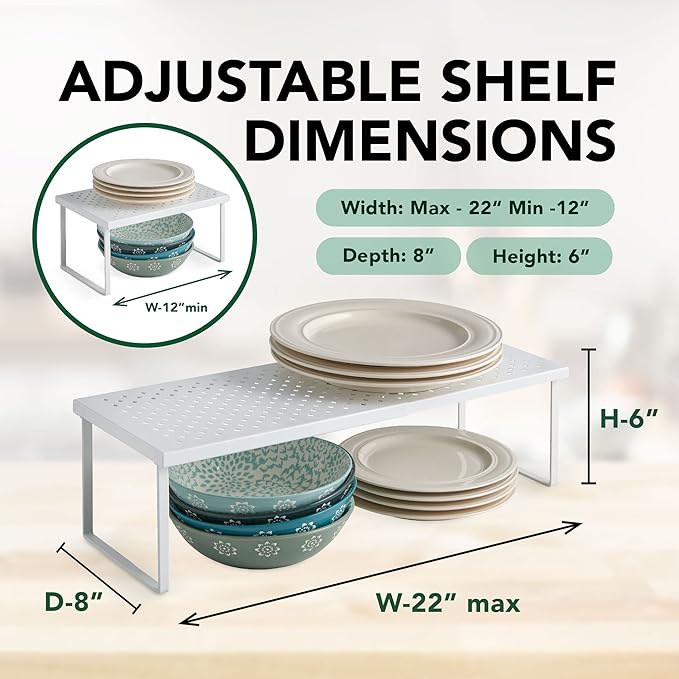 Nifty Expandable Shelf Rack Adjustable- White