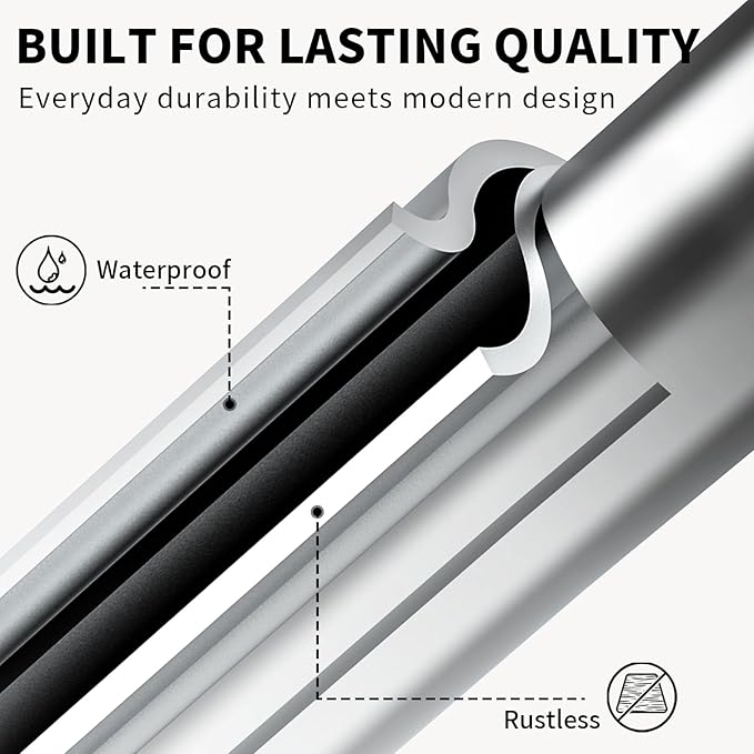 Self Adhesive Towel Bar for Bathroom 24ich Stainless Steel and Zinc Alloy No Drill Towel Rack Heavy Duty Hanger Stick On Hand Towel Holder for Kitchen, Cabinet, Door, Shower, Polished Chrome