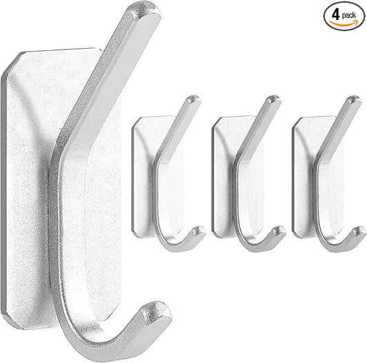 Paoli Heavy-Duty Adhesive Coat Hooks, Self-Adhesive Hooks, Multiple Colors and Styles, Maximum Load Capacity 25 lbs(4, White)
