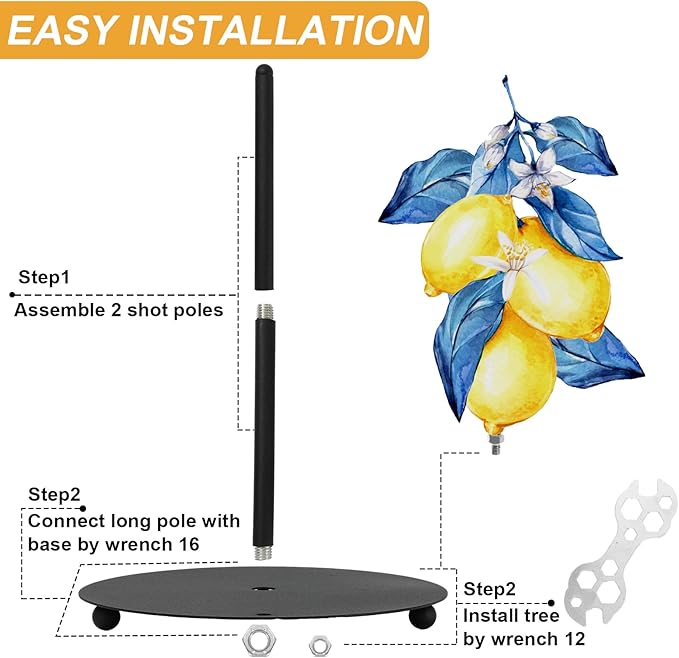 JarThenaAMCS Lemon Paper Towel Holder Yellow Lemon Blue Leaves Kitchen Decor Accessories Large Metal Towel Holder Stand for Summer Home Party Bathroom Countertop