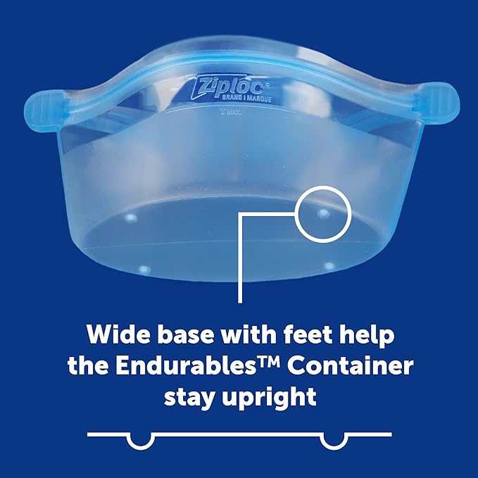 Ziploc Endurables Silicone Food Storage Meal Prep Containers, Microwave Safe and Eco-Friendly, Medium Container, 1 Count