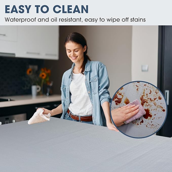 ALIUNI Drawer and Shelf Liner, Non-Slip Kitchen Cabinet Liners Non-Adhesive Thick Strong Grip Waterproof Washable Mats Protect Dresser Shelves Cupboard Bathroom Cabinets, Pure Gray, 18 in X 20 FT