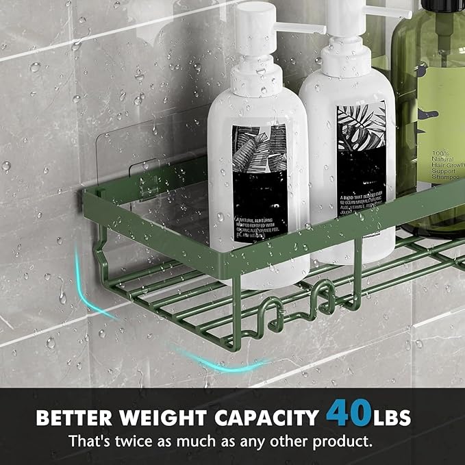Moforoco Adhesive Shower Caddy Organizer Shelves Rack - 5 Pack Corner Bathroom Storage Organization, Home & Kitchen Decor Inside RV Accessories, Hanging First Apartment Household Camper Essentials