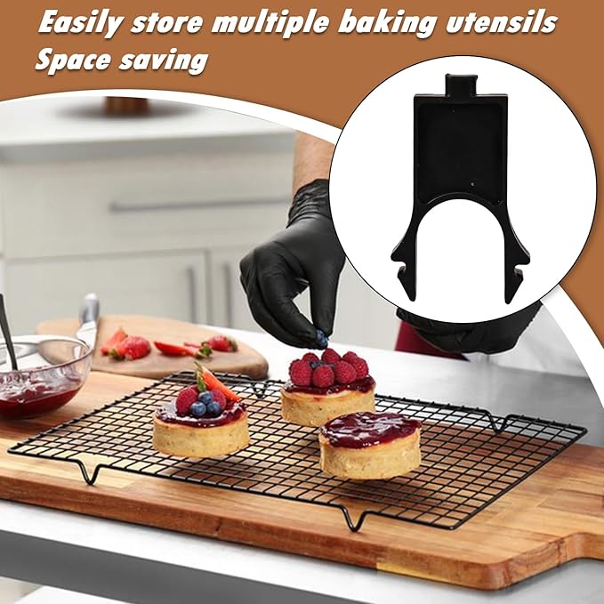 Tray Organizer Rack - Metal Tiered Shelf, Kitchen Rack, Pan Stand | 4 Piece Vertical Baking Pan Organizer With Space-Saving Stackable Design, Multi-Use Storage Rackk for Freezer Prep and Pantry Meals