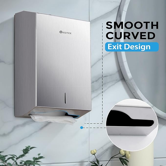 Paper Towel Holder Dispenser Wall Mount, Stainless Steel Paper Towel Dispenser, Toilet Paper Napkin Holder, C Fold Multifold Trifold Paper Towel Dispenser, Hand Towel Dispenser for Commercial Bathroom