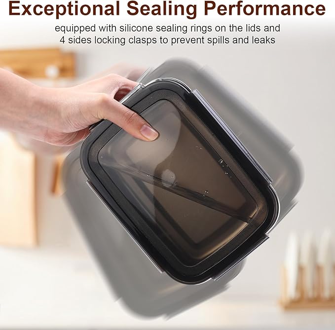 Acellegic 12 Pcs 304 Stainless Steel Food Storage Containers with Lid, Airtight Metal Food Containers Reusable Stackable Bento Meal Lunch Box Freezer/Dishwasher Safe for Kitchen Travel(29oz/ 850 ml)