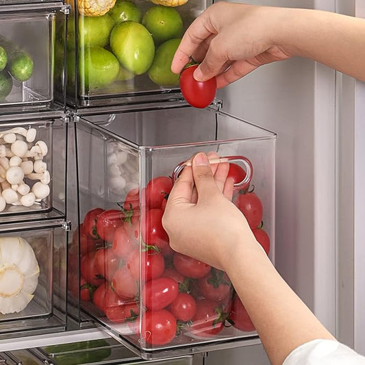 LALASTAR Fridge Organizer And Storage Clear, Large Refrigerator Organizer Bin with Pull-out Drawer, Pantry Organization and Storage, BPA Free, 1 Pack, 9.51QT