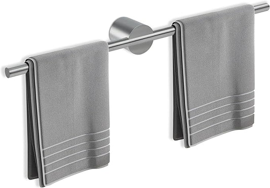 Adjustable Length Stainless Steel Towel Rack - 18-24 Inch Fit, 26.4 Inch Total Length - Brushed Nickel 304 Stainless Steel Towel bar for Bathroom & Kitchen