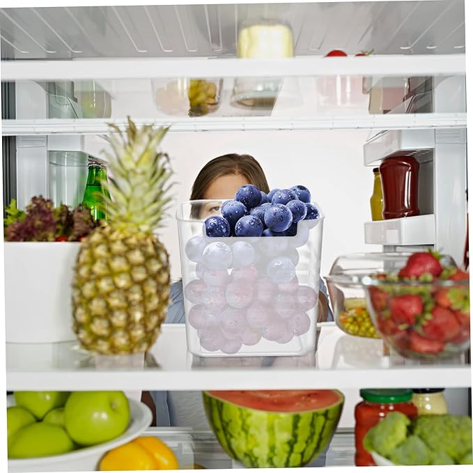 Garneck 8pcs Translucent Fridge Side Door Storage Box Food-Grade Refrigerator Organizer Bins for Vegetables Fruits and Spices Space-Saving Kitchen Storage