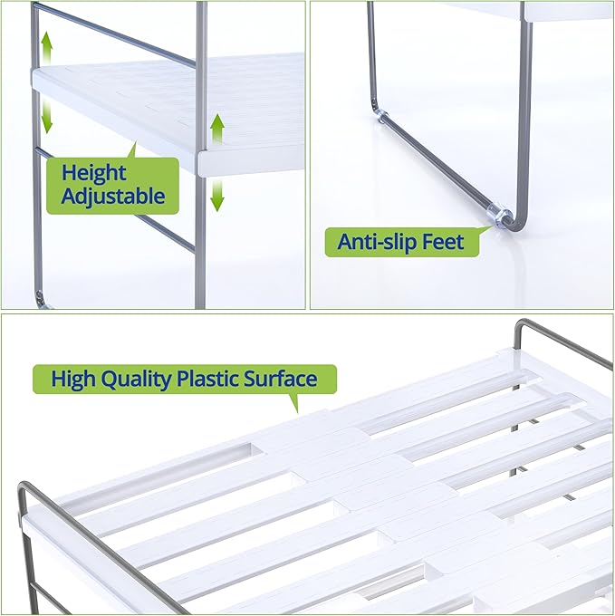 YAN & HIN Kitchen Cabinet Organizer, Expandable Kitchen Aluminum Foil and Plastic Wrap Organizers, tupperware organizer, bottle storage bag under sink organizer for Pantry Organization