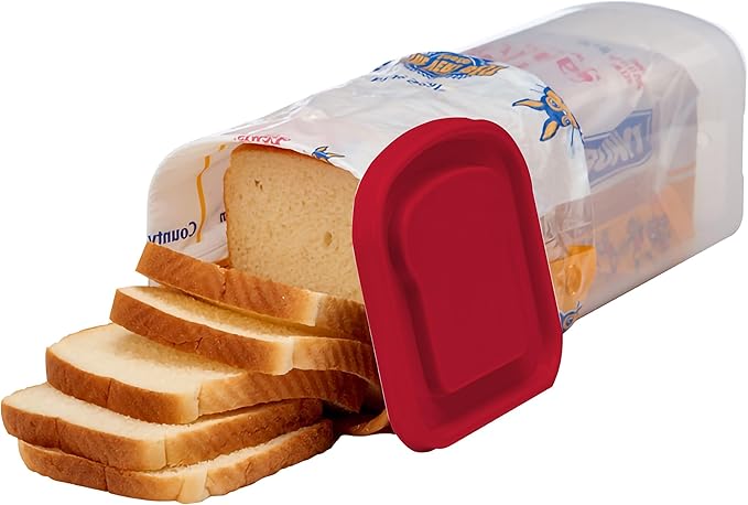 Buddeez Bread Buddy Bread Box – Keeps Bread Loaves Fresh - Red Lid, Pack of 1