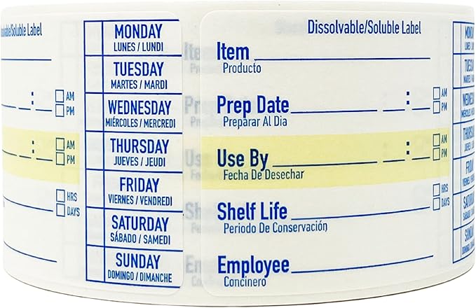 ATL Direct 2x3 Dissolvable Food Labels, 250 Label Stickers, Bottle Labels for Storage Bins, Sticker Labels for Food containers, (250, Blue)