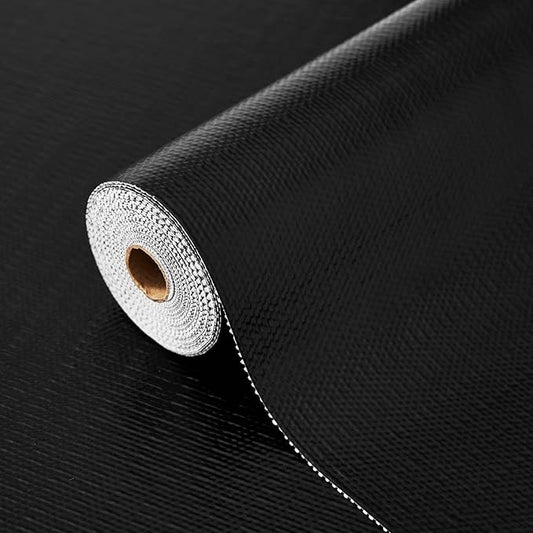 ALIUNI Drawer and Shelf Liner, Non-Slip Kitchen Cabinet Liners Non-Adhesive Thick Strong Grip Waterproof Washable Mats Protect Dresser Shelves Cupboard Bathroom Cabinets, Black, 12 in X 10 FT