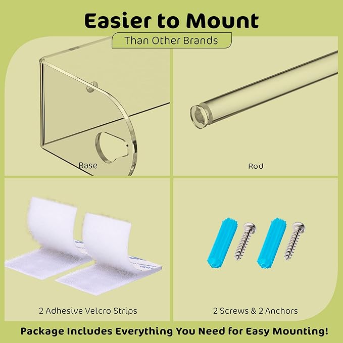 Clear Acrylic Paper Towel Holder Wall Mount Paper Towel Holder Under Cabinet, Wall Mounted Undermount Hanging Paper Towels Holder Dispenser, Holds Jumbo Rolls, Adhesive Strips & Screws Included