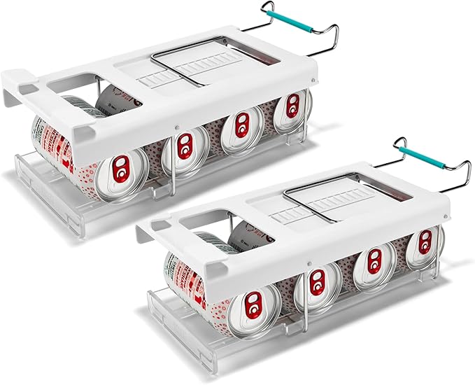 Joseph Joseph FridgeStore 2-Pack Foldable Under-Shelf Fridge Storage Can Dispenser – Space-Saving Holder, Fits Shelves 13-18" Deep