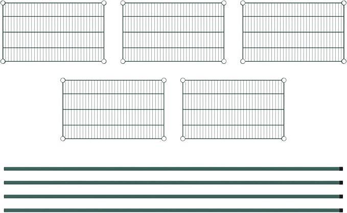 Commercial NSF Listed Green Epoxy Stationary Wire Shelving Kit 18" x 30" x 96", with 5 Shelves Perfect for Warehouse, Walk-in Refrigerator, Freezer, Grocery Store, Restaurant, Dishroom