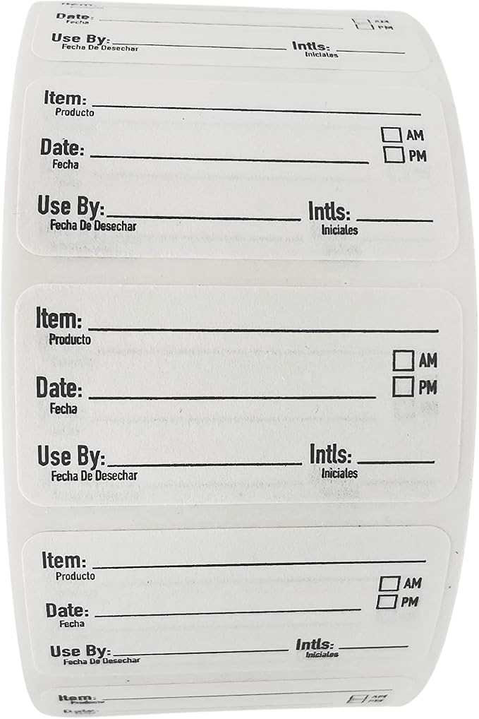 ATL Direct 2x1 Dissolvable Food Labels, 1000 Label Stickers, Bottle Labels for Storage Bins, Sticker Labels for Food containers, (1000, Black)