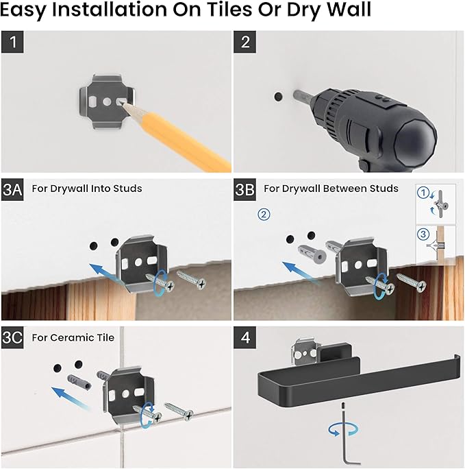 KIBI Blaze 2-Piece Bathroom Hardware Set – Towel Bar and Toilet Paper Holder, Wall Mounted Bathroom Accessory Set, Rust-Resistant Solid Brass, Modern Square Design (Matte Black, KBA16-2-1)