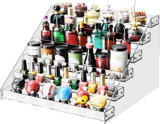 Acrylic Display Shelf,Risers Display Stands,Perfume Organizer,Cupcake Stand,Tiered Display Stand,Sticker Display,Card Stands For Display,Card Display Stand,Figure Display，Spice Rack(6 Tier)