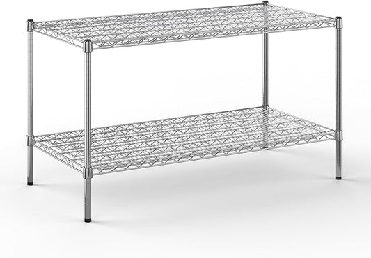 24" Deep x 48" Wide x 27" Height Wire Shelving Kit | 2-Tier | NSF Commercial Storage Rack Unit