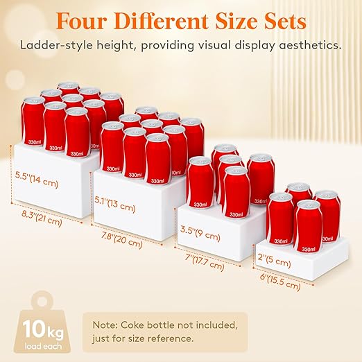 Lifewit 8 PCS Buffet Risers and Stands, Food Risers for Buffet Table, Catering Dessert Cake Holder for Party, Collectibles Jewelry Display Shelf, Nesting Cube Boxes, White, (6",7",7.8",8.3")