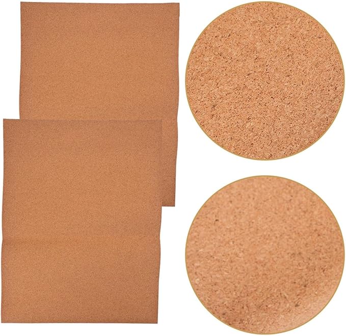 VICASKY 4pcs High-Density Cork Roll Drawer Liners Moisture-Resistant Non-Slip Cabinet and Shelf Liners for Kitchen Office Tool Boxes and Refrigerators Easy to Install