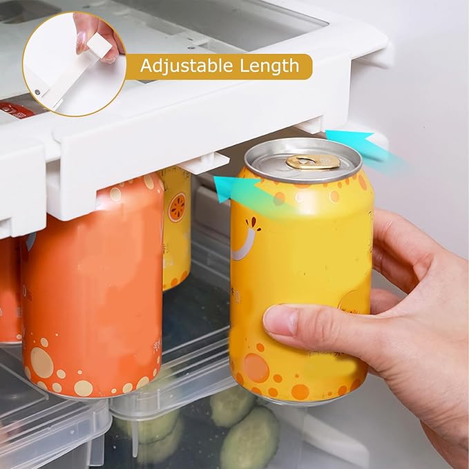 Large Capacity Can Holder for Fridge – Hanging Soda Can Dispenser and Organizer Rack – Beverage Can Storage for Refrigerator and Freezer