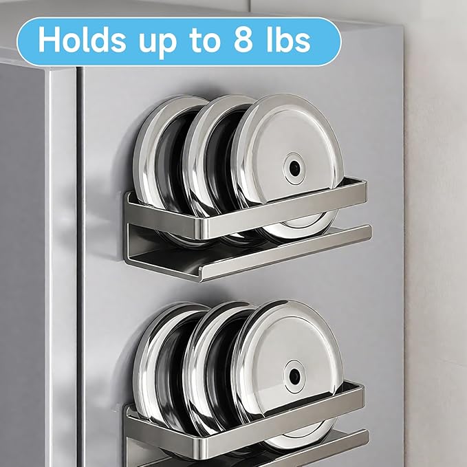 4 Pack Magnetic Shelf Include Magnetic Spice Rack for Refrigerator,Magnetic Paper Towel Holder,Magnetic Hooks,refrigerator side rack Space-saving design,Small Space Organization