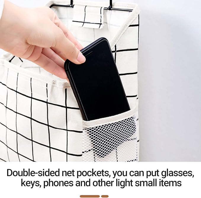 Fabric Wall Hanging Storage Caddy Bag Over the Door Pouch Organizer for Bedroom Bathroom Kitchen (3Pack-C)…