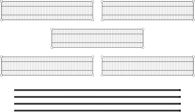 Commercial NSF Listed Black Epoxy Stationary Wire Shelving Kit 12" x 54" x 96", with 5 Shelves Perfect for Warehouse, Walk-in Refrigerator, Freezer, Grocery Store, Restaurant, Dishroom