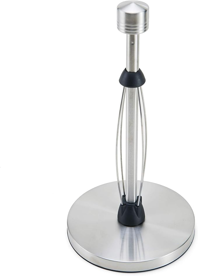 Kamenstein Perfect Tear Low Profile Stainless Steel Countertop Paper Towel Holder, One Handed Pull, No Unraveling, Weighted Base to Prevent Tipping, 13 Inch