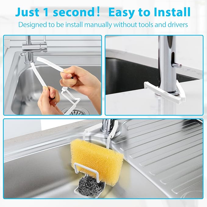Sink Caddy Sink Sponge Holder - Faucet Rack Shower Tray - Fix Around Faucet-kitchen sponge holder for sink Organizer
