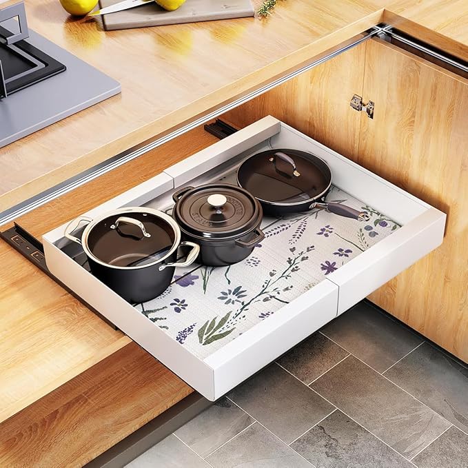 Non-Slip Shelf Liner for Kitchen Cabinets Non Adhesive Strong Grip Drawer Liner,12In x 10Ft,Waterproof Kitchen Cabinet Liner for Shelves,Refrigerator,Dresser,Cupboard Liners,Easy to Clean