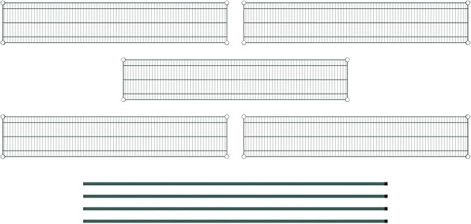 Commercial NSF Listed Green Epoxy Stationary Wire Shelving Kit 14" x 72" x 96", with 5 Shelves Perfect for Warehouse, Walk-in Refrigerator, Freezer, Grocery Store, Restaurant, Dishroom